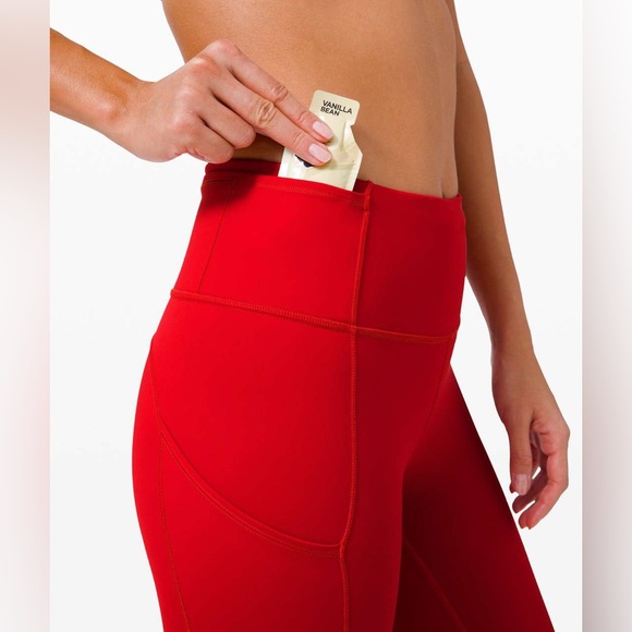 Lululemon Fast and Free Crop II 19” Non-Reflective Size 10 Dark Red - Picture 4 of 9